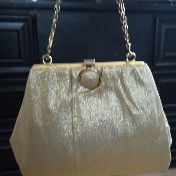 Vtg. Gold Lame Evening Bag, New - Picture 5 of 7